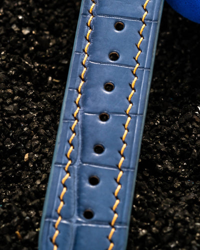 Bespoke Watch Strap in Baby Blue Himalayan Crocodile