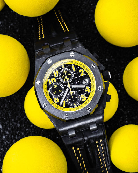 Bespoke Watch Strap in Black Crocodile