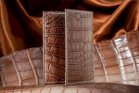 Bespoke Card Holder In Ombre Brown Crocodile