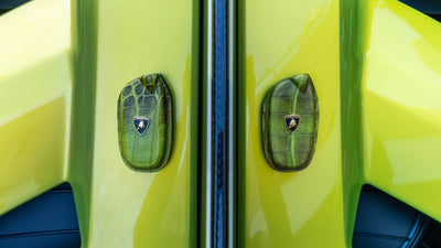 Bespoke Key Fob Covers in Apple Green Himalayan Crocodile