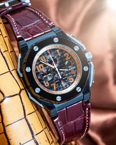 Bespoke Watch Strap in Reddish Brown Crocodile