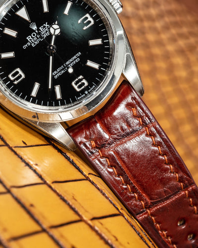 Bespoke Watch Strap in Reddish Brown Crocodile