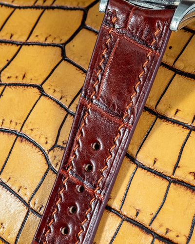 Bespoke Watch Strap in Reddish Brown Crocodile