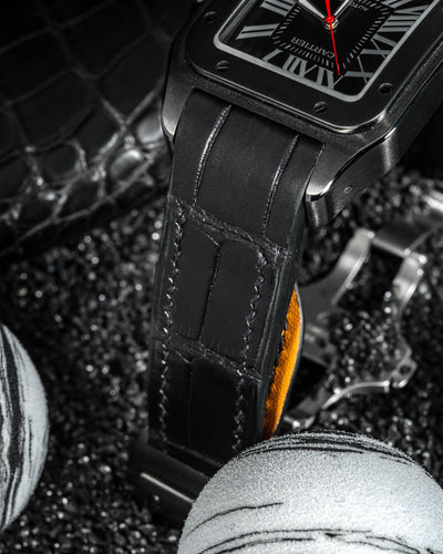 Bespoke Watch Strap in Jet Black Crocodile