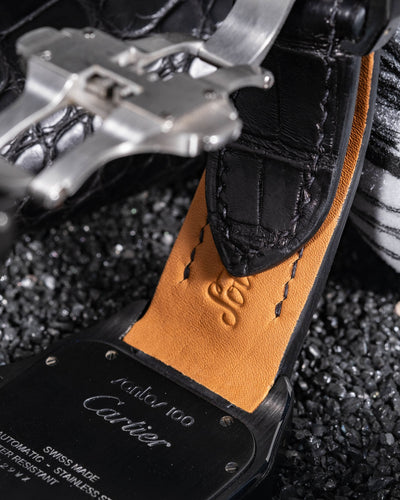 Bespoke Watch Strap in Jet Black Crocodile
