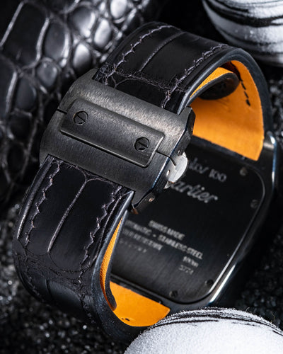 Bespoke Watch Strap in Jet Black Crocodile