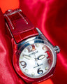 Bespoke Watch Strap in Ferrari Red Crocodile