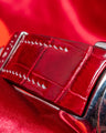 Bespoke Watch Strap in Ferrari Red Crocodile