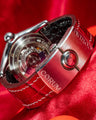 Bespoke Watch Strap in Ferrari Red Crocodile