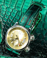 Bespoke Watch Strap in Ombre Green Crocodile