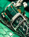 Bespoke Watch Strap in Ombre Green Crocodile