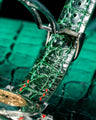 Bespoke Watch Strap in Ombre Green Crocodile