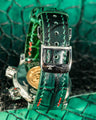 Bespoke Watch Strap in Ombre Green Crocodile