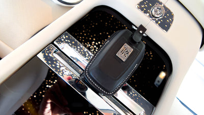 Bespoke Key Fob Covers in Black & Baby Blue Nappa