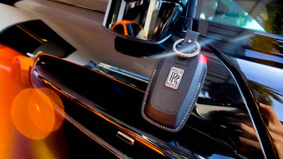 Bespoke Key Fob Covers in Black & Baby Blue Nappa