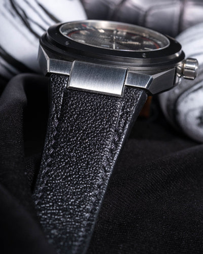 Bespoke Watch Strap in Black Chèvre