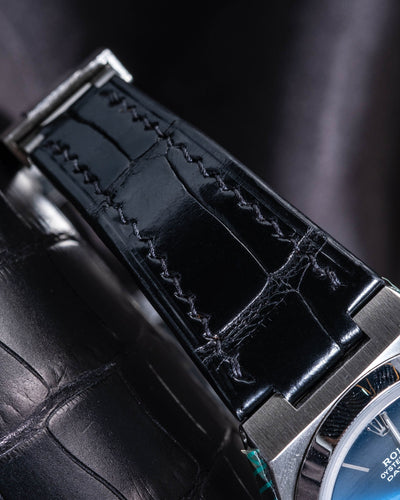 Bespoke Watch Strap in Jet Black Crocodile