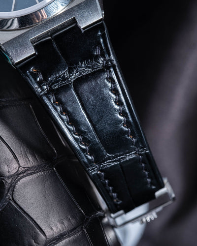 Bespoke Watch Strap in Jet Black Crocodile