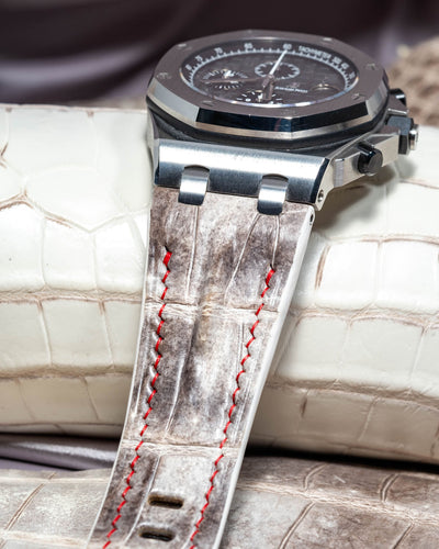 Bespoke Watch Strap in Natural Himalayan Crocodile