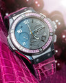 Bespoke Watch Strap in Purple Himalayan Crocodile