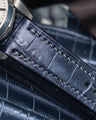 Bespoke Watch Strap in Metallic Black Crocodile