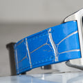 Bespoke Watch Strap in 2 Tone Blue Silver Alligator