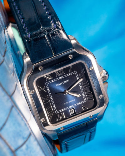 Bespoke Watch Strap in Navy Blue Crocodile