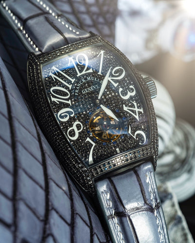 Bespoke Watch Strap in Blue Grey Rubbed Off Crocodile
