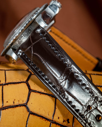 Bespoke Watch Strap in Dark Brown Crocodile