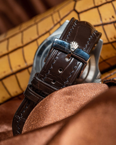 Bespoke Watch Strap in Dark Brown Crocodile