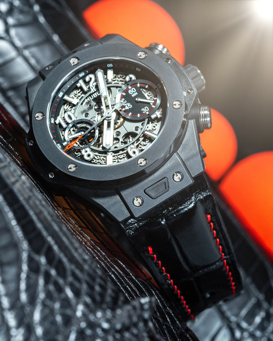 Bespoke Watch Strap in Jet Black Crocodile
