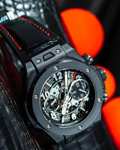Bespoke Watch Strap in Jet Black Crocodile