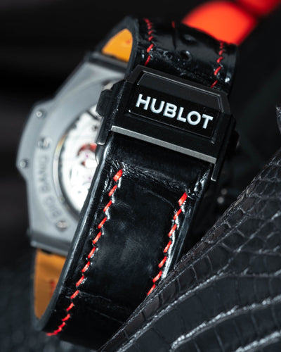 Bespoke Watch Strap in Jet Black Crocodile