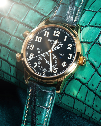 Bespoke Watch Strap in Ombre Green Crocodile