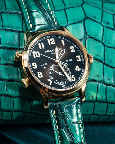 Bespoke Watch Strap in Ombre Green Crocodile