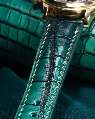 Bespoke Watch Strap in Ombre Green Crocodile