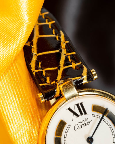 Bespoke Watch Strap in Black Gold Alligator