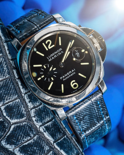 Bespoke Watch Strap in Denim Crocodile