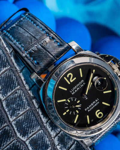 Bespoke Watch Strap in Denim Crocodile