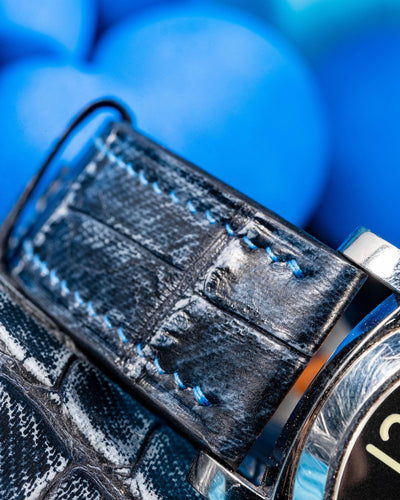 Bespoke Watch Strap in Denim Crocodile