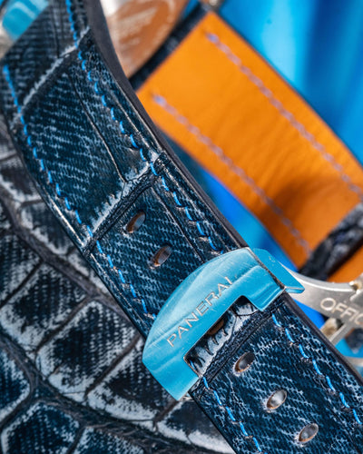 Bespoke Watch Strap in Denim Crocodile