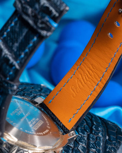 Bespoke Watch Strap in Denim Crocodile
