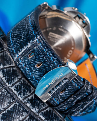 Bespoke Watch Strap in Denim Crocodile