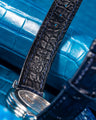 Bespoke Watch Strap in Navy Blue Crocodile