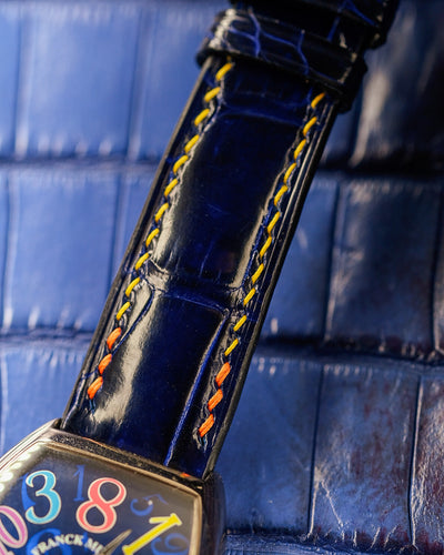 Bespoke Watch Strap in Electric Blue Crocodile