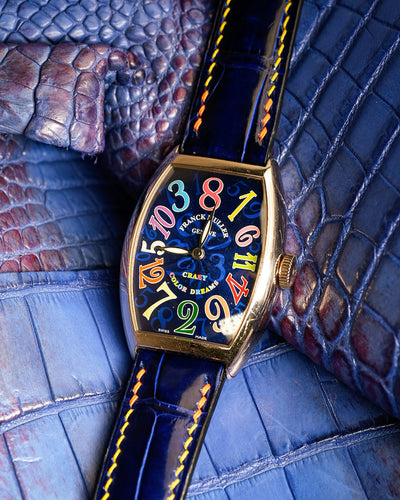 Bespoke Watch Strap in Electric Blue Crocodile