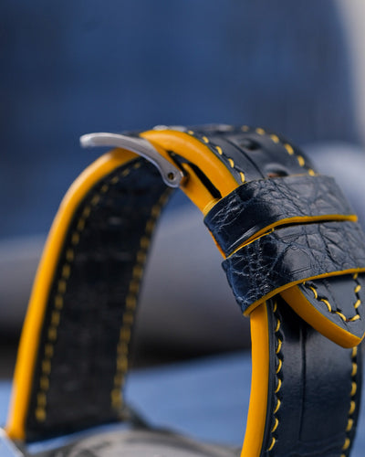 Bespoke Watch Strap in Navy Blue Crocodile