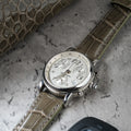 Bespoke Watch Strap in Olive Grey Crocodile