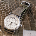 Bespoke Watch Strap in Olive Grey Crocodile