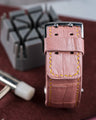 Bespoke Watch Strap in Baby Pink Crocodile